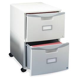 Storex - 2-Drawer Mobile Vertical File Cabinet, Letter/Legal Size, Lockable, 26"H x 14.75"W x 18.25"D - Gray