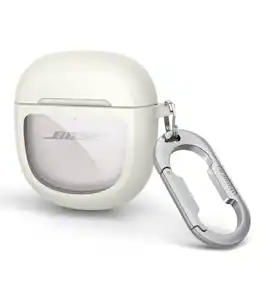 SURITCH - for Bose QuietComfort Earbuds II 2022 / QuietComfort Ultra/Ultra Earbuds 2nd Gen 2025 Case Cover, with Carabiner - White