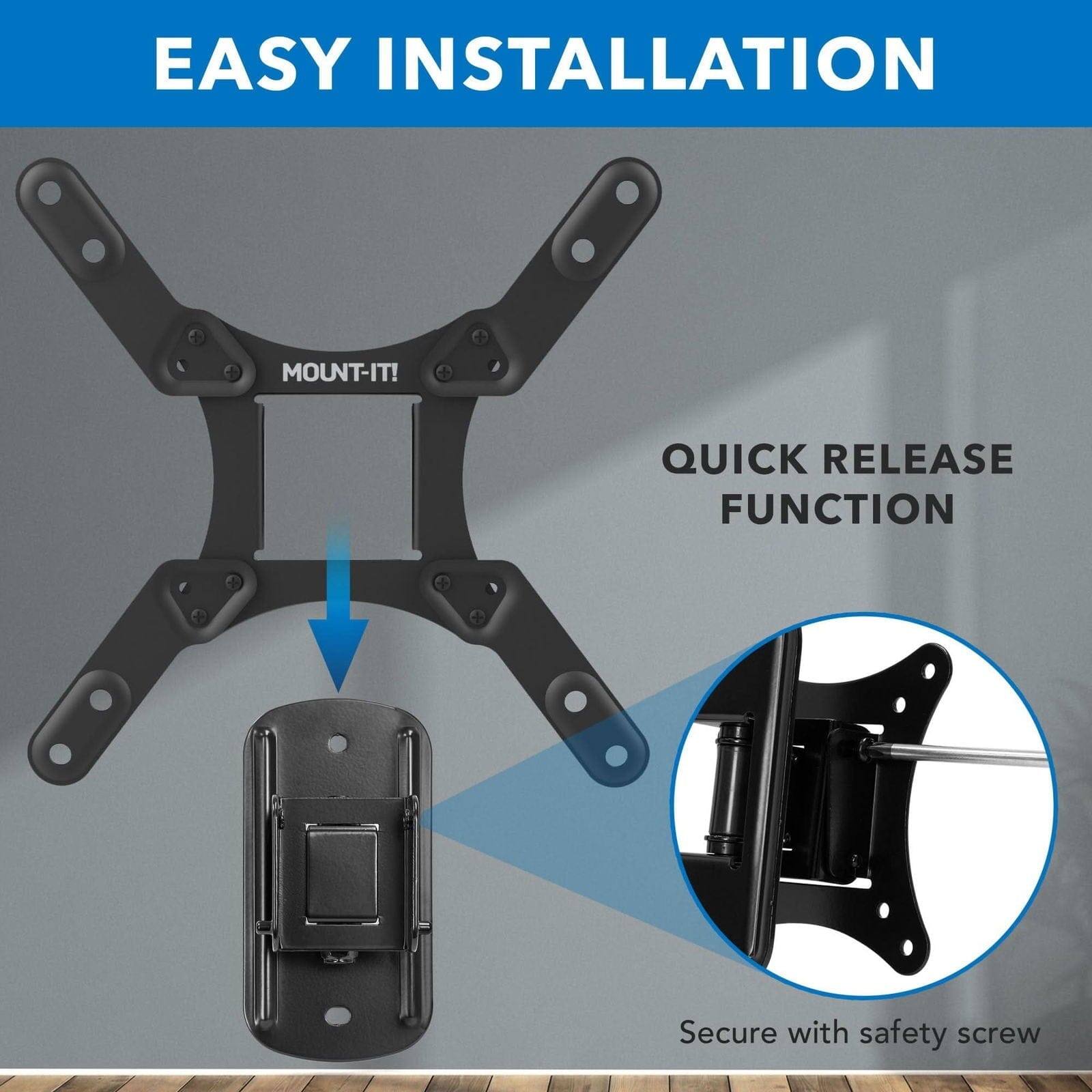 EASY INSTALLATION

MOUNT-IT!

QUICK RELEASE FUNCTION

Secure with safety screw