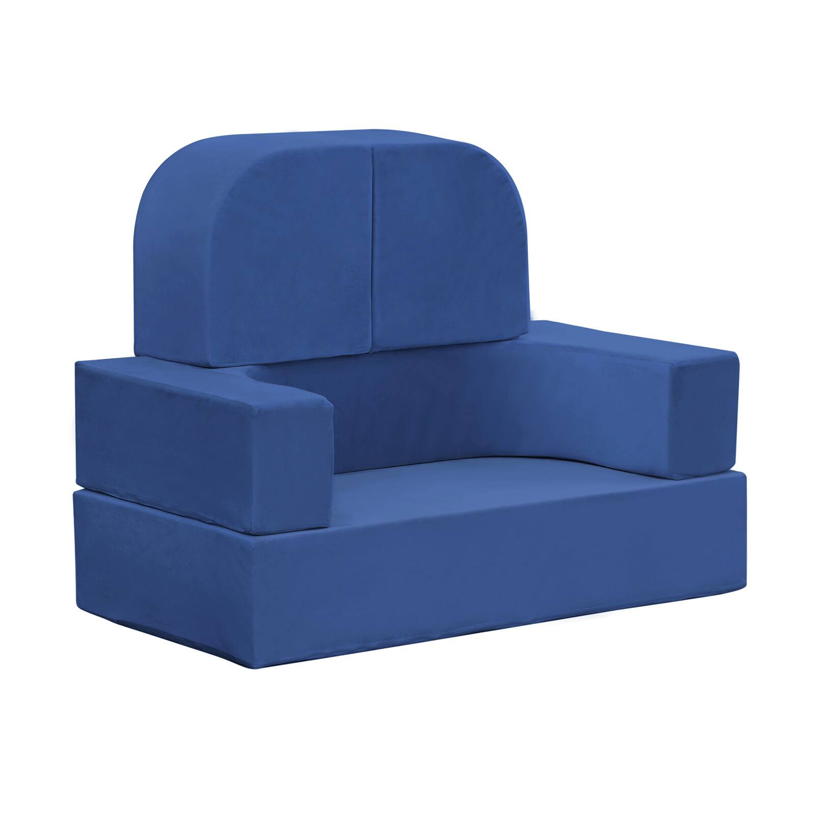 Back. APRILSOUL - Kids Sofa Bed Modular Couch Free Combination Convertible Toddler Play Couch Furniture for Small Playroom - Navy Blue.