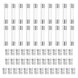 Unique Bargains - Glass Tube Fuses, 6x30mm 2.5A 250V Quick Fast Blow Glass Cartridge Tube Fuse with 50pcs Safety Clip 25pcs