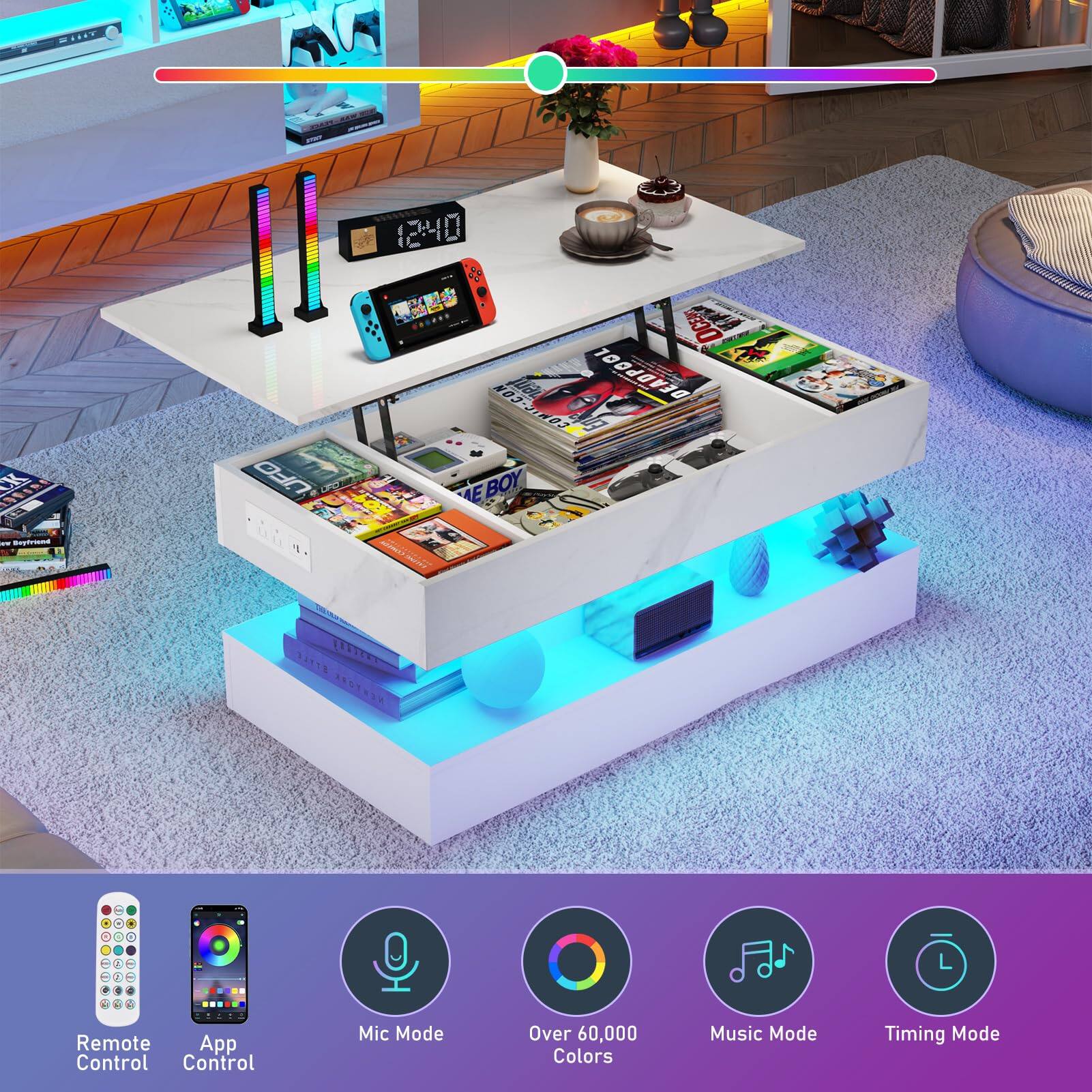 K TIR - Ratme: 300 03-31803 03 1G DEADPOOL UFO cK D E BOY  
268 TER ROYS ARY - Remote App Control  
Control Mic Mode  
Over 60,000 Colors  
Music Mode  
Timing Mode