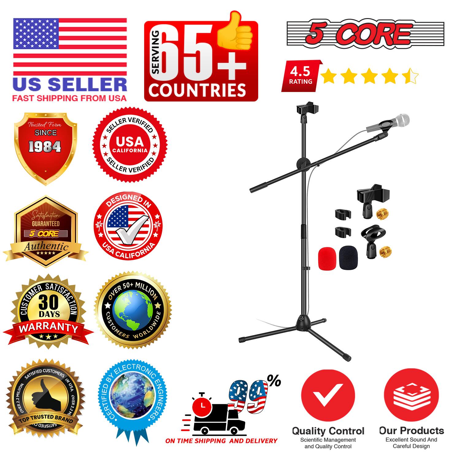 5 CORE  
SERVING 65+ COUNTRIES  
4.5 RATING  
US SELLER  
FAST SHIPPING FROM USA  
TRUSTED SINCE 1984  
USA CALIFORNIA SELLER VERIFIED  
DESIGNED IN USA  
GUARANTEED  
5 CORE Authentic  
USA CALIFORNIA  
50+ CUSTOMER SATISFACTION  
OVER MILLION CUSTOMERS WORLDWIDE  
30 DAYS WARRANTY  
SATISFIED CUSTOMERS  
BY ELECTRONIC ENGINEERS  
TOP TRUSTED BRAND  
QUALITY CONTROL  
ON TIME SHIPPING AND DELIVERY  
SCIENTIFIC MANAGEMENT  
EXCELLENT SOUND AND QUALITY CONTROL  
CAREFUL DESIGN