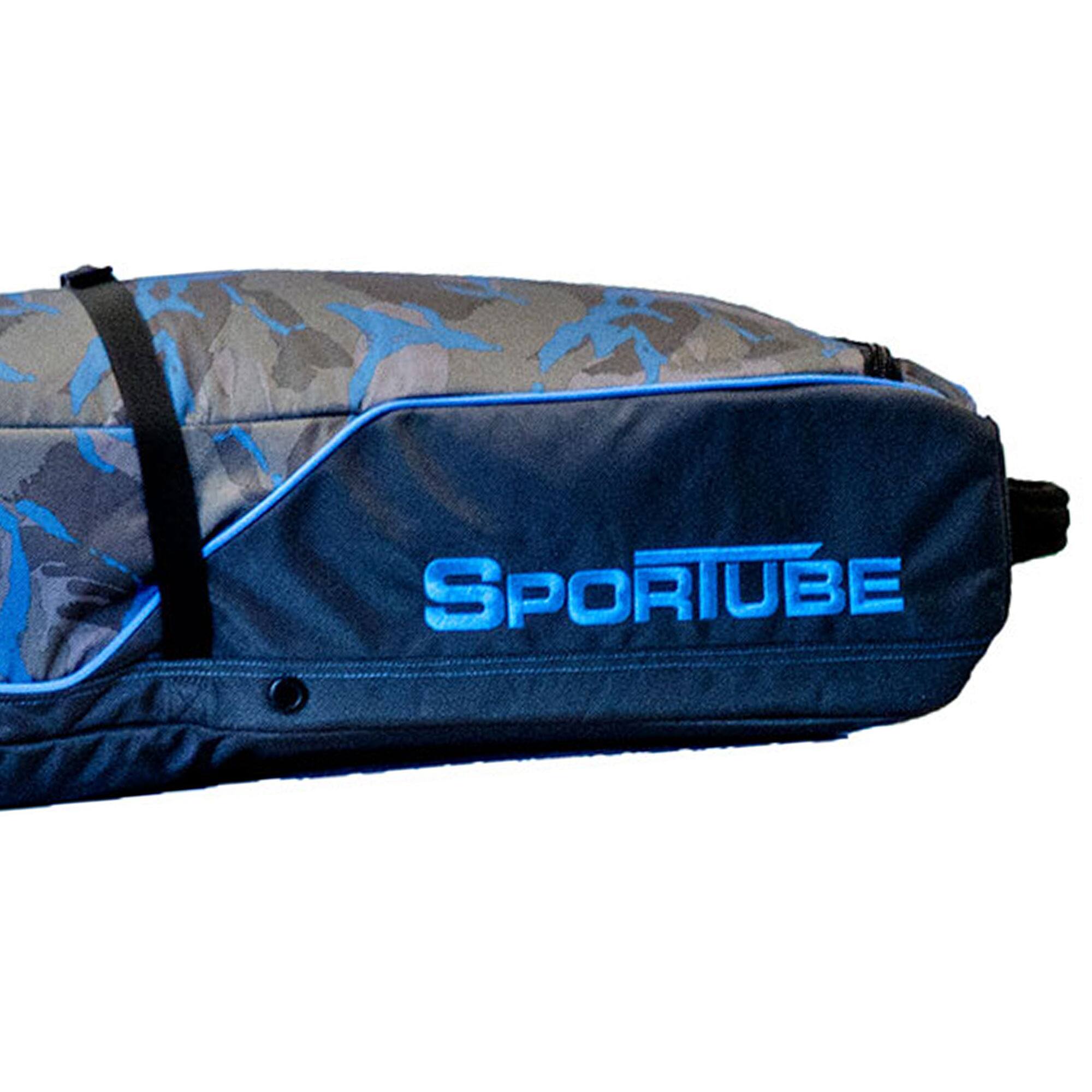Alt View 7. Sportube - Sportube Wheeled Padded 3 Pair Ski Shield/2 Snowboard Luggage Bag, Camo Blue - Blue.