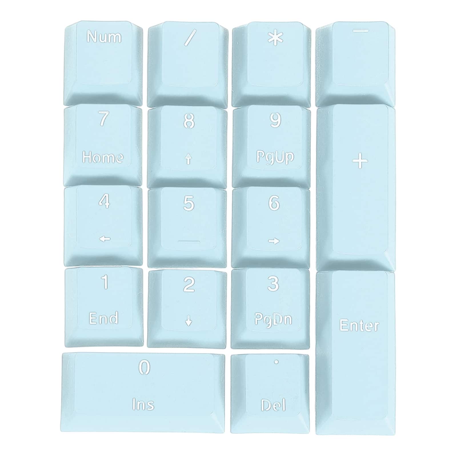 Unique Bargains - 17 Keys PBT Keycap Set, Colorful Mechanical Numpad Numeric Keypads Portable Keycaps for Office Gaming DIY - Light Blue