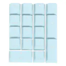 Unique Bargains - 17 Keys PBT Keycap Set, Colorful Mechanical Numpad Numeric Keypads Portable Keycaps for Office Gaming DIY - Light Blue