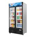 Equator - Vitlife 26 Cu Ft Commercial 2 Glass Door Merchandiser Refrigerator, LED, Adjustable Shelves, Auto Defrost ETL - Black