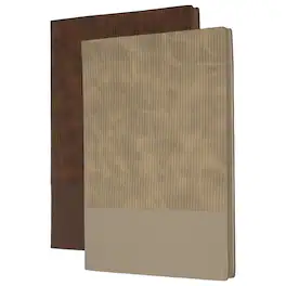 Unique Bargains - 2pcs Hardcover Leather Lined Journal, 100 Pages 8.3x5.7" A5 Lined Diary Notebook for Office Home Writing - Beige/Brown