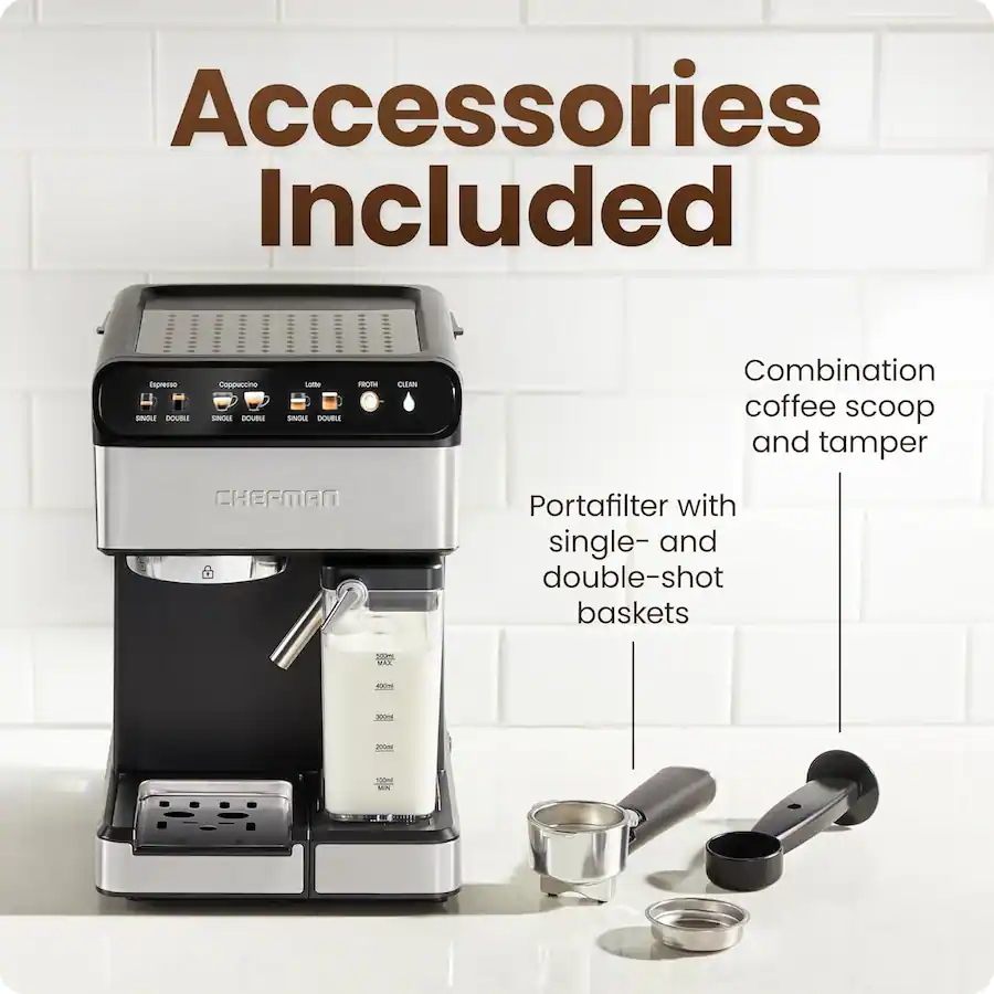 Chefman CaféMaster Pro Espresso Machine w/ Milk Frother for