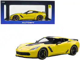 2016 Chevrolet Corvette C7 Z06 C7R Edition Corvette Racing 1/18 Model Car by Autoart - Yellow