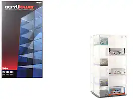 Mijo Exclusives - Acrylitower Showcase Large 24 Car Display Desktop Spinner with Cover Clear "Mijo Exclusives" for 1/64 Scale Models
