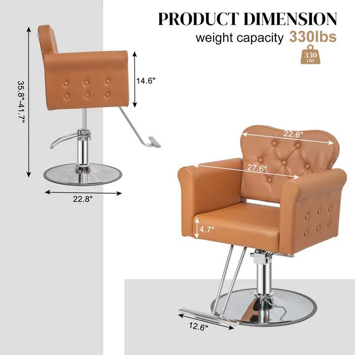 35.8"-41.7"  
PRODUCT DIMENSION  
weight capacity 330lbs  
14.6"  
22.8"  
27.6"  
22.8"  
4.7"  
12.6"