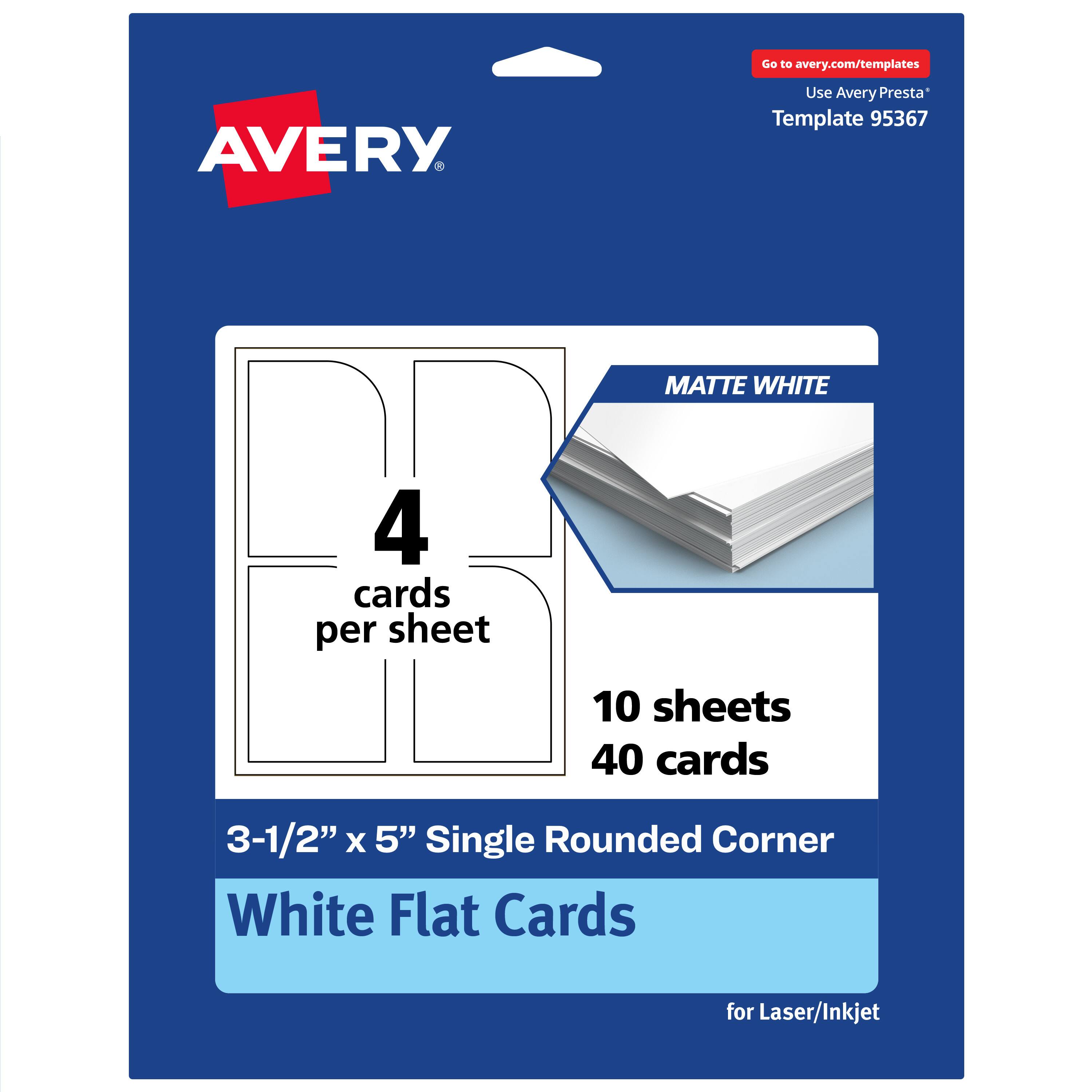 "Avery - Rectangle Flat Cards, 3-1/2"" x 5"", Matte 40 Total - White" price history on PriceWatchPro