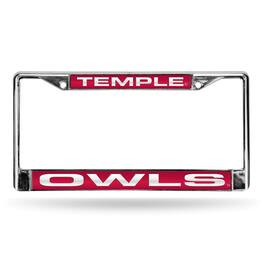 Rico Industries - Temple Owls Chrome Metal License Plate Frame Holder - Multi