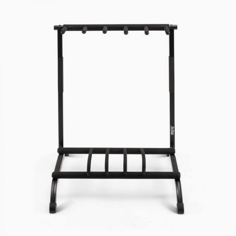 Left. On Stage Stands - On-Stage GS7561 Five-Space Foldable Multi-Guitar Rack (Storage and Display for 5 Acoustic, Electric, and Bass Guitars, - Black.