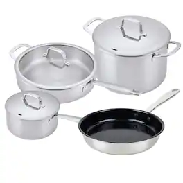 Alva - Maestro 7-Piece Hybrid Stainless Steel Cookware Set - Silver
