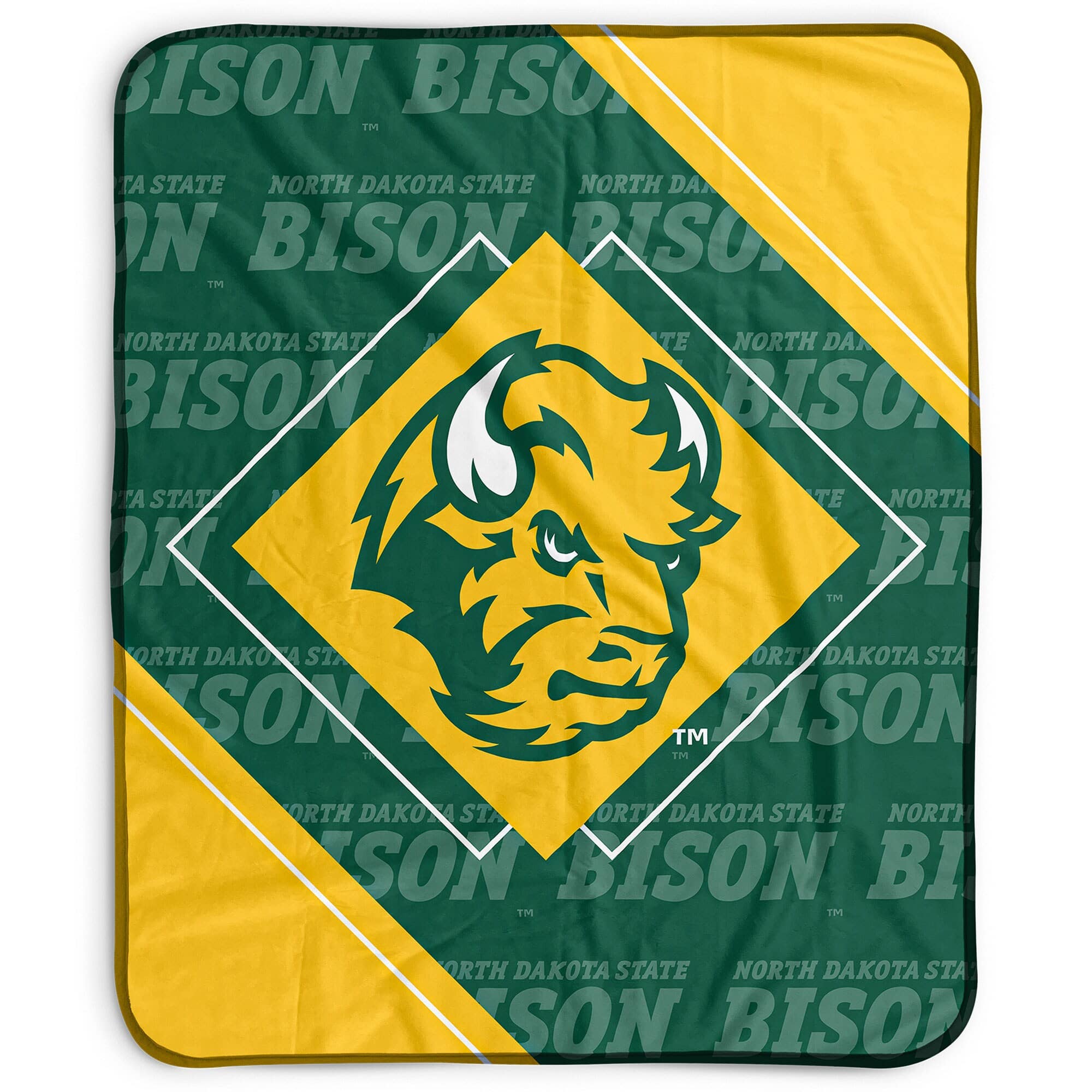 Pegasus - NDSU Bison 50" x 60" Diamond Logo Fleece Blanket - Multicolor