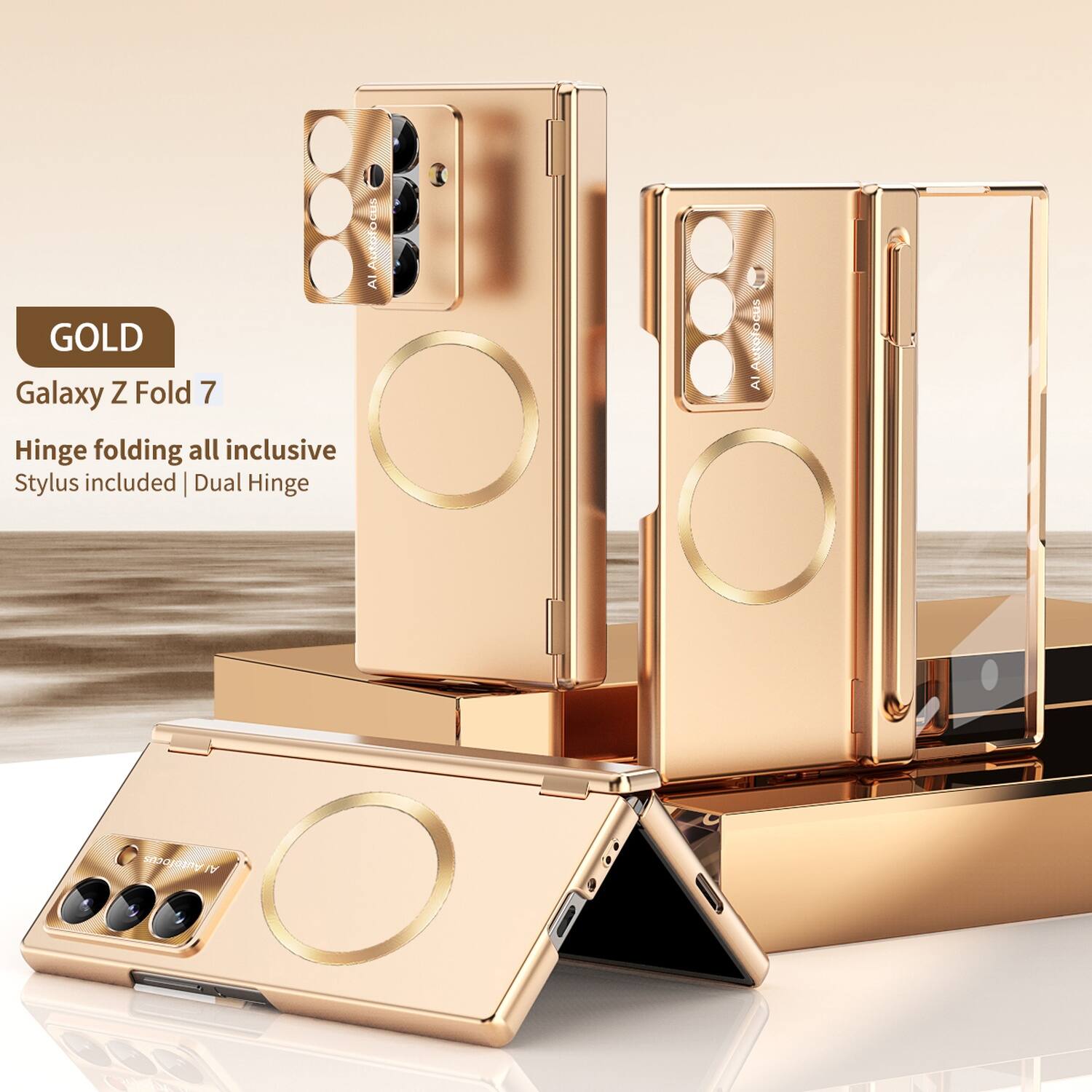 GOLD  
Galaxy Z Fold 7  
Hinge folding all inclusive  
Stylus included | Dual Hinge