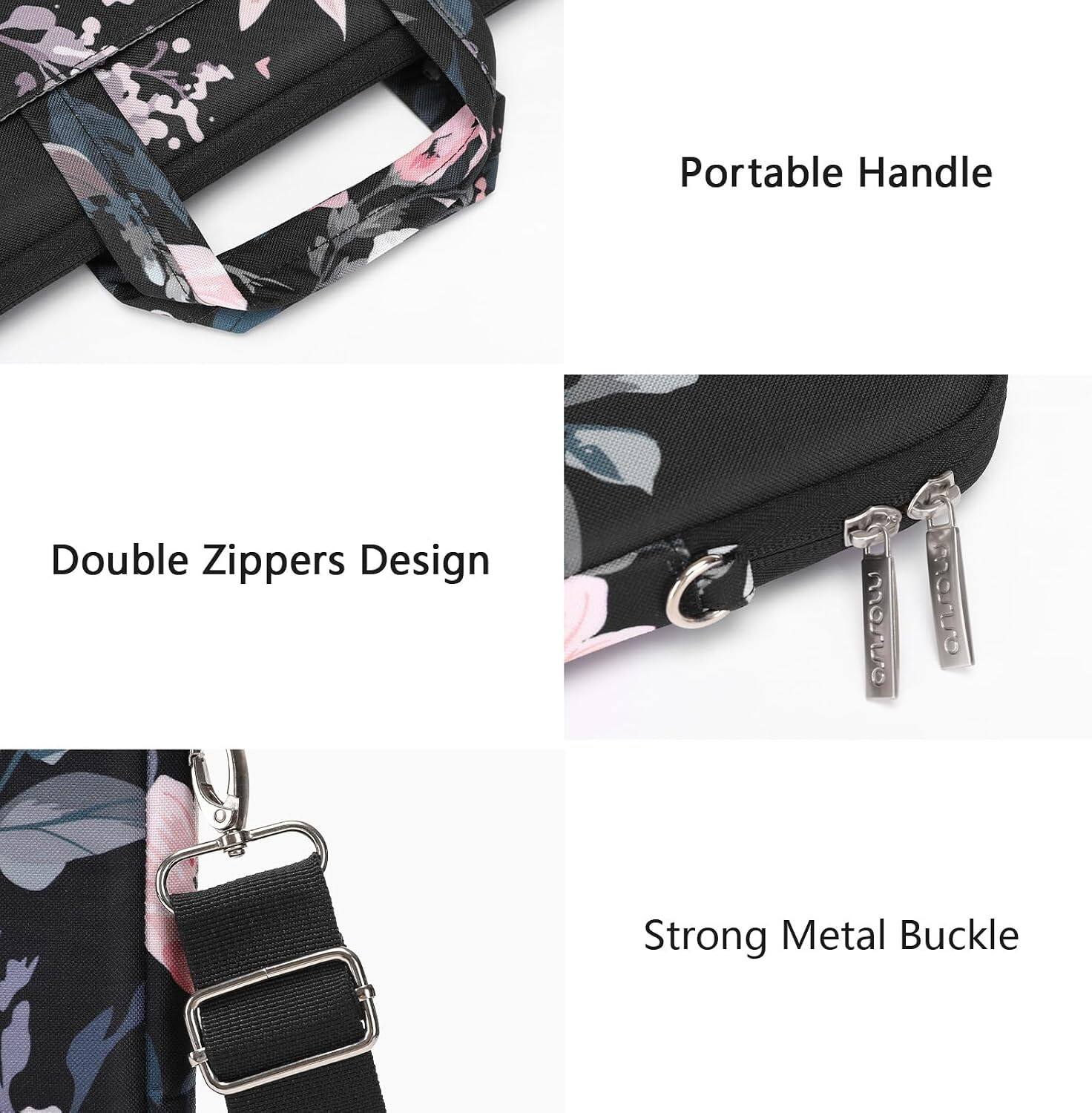 Portable Handle  
Double Zippers Design  
Strong Metal Buckle