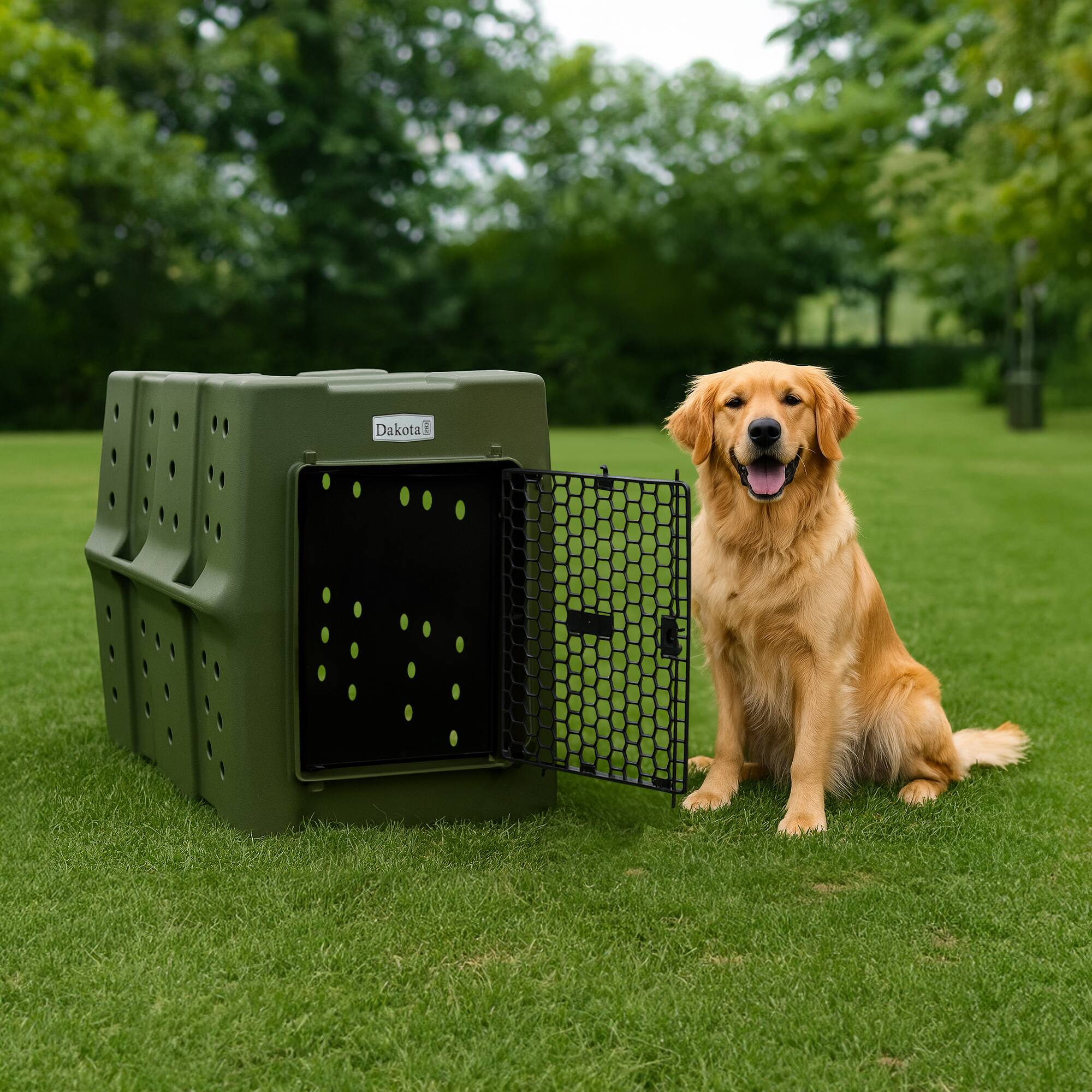 Alt View 3. Dakota 283 - Dakota 283 Canine Rough and Tough Economy Kennel, Pet Crate, X-Large, Olive.