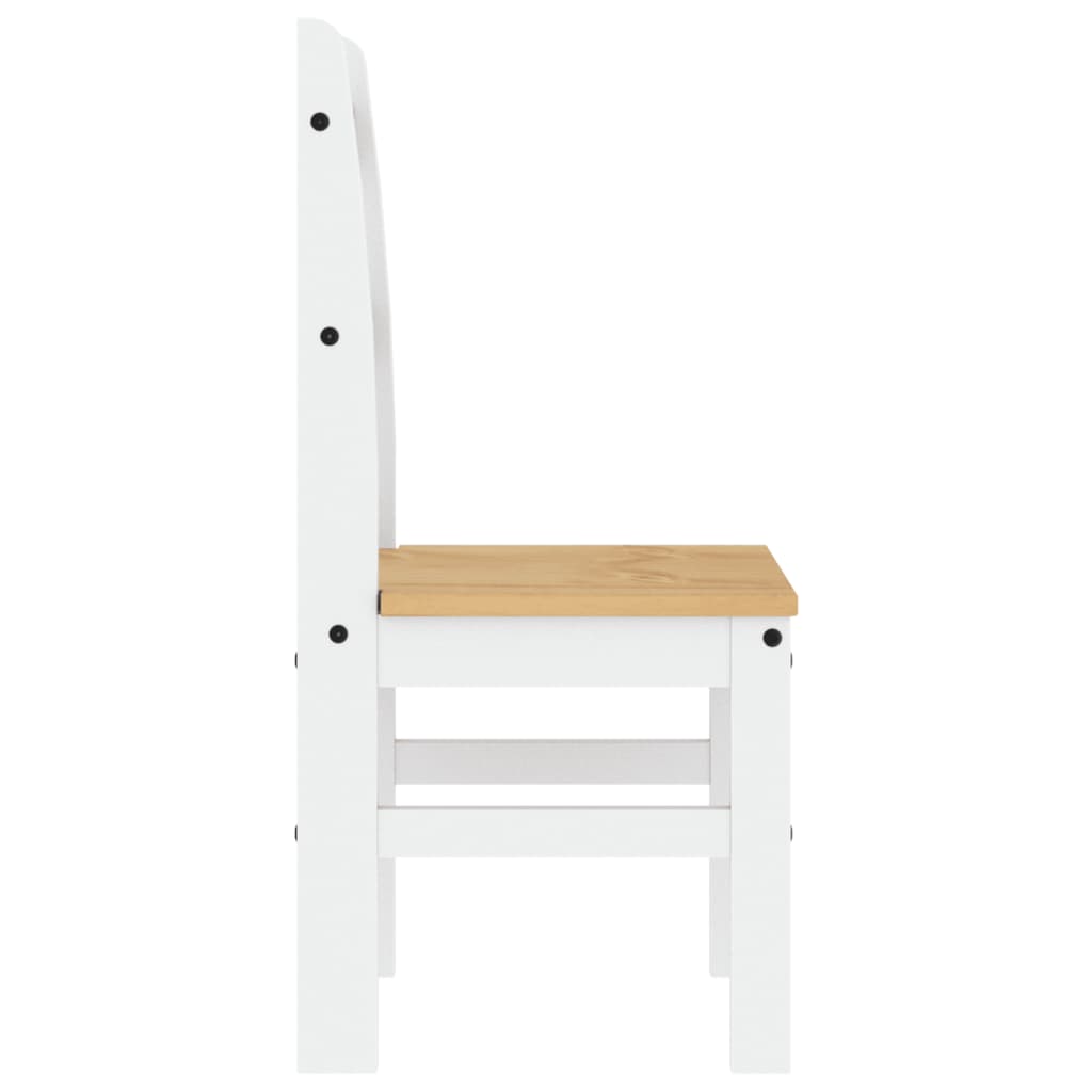 Alt View 5. Boyel Living - White Minimalist Desig Set of 2 Solid Pine Wood Dining Chairs - White.