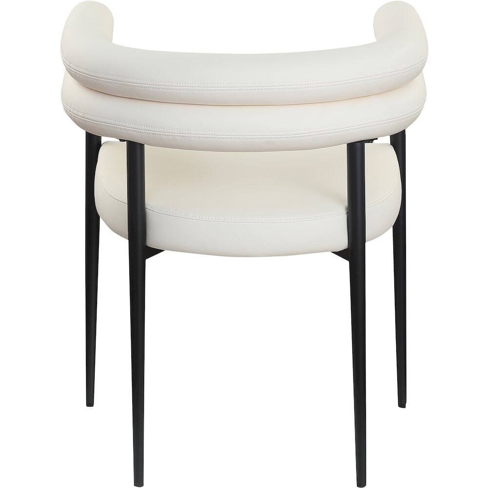 Alt View 3. Meridian Furniture - Lavina Cream Vegan Leather Dining Chair, Set of 2 - Beige.
