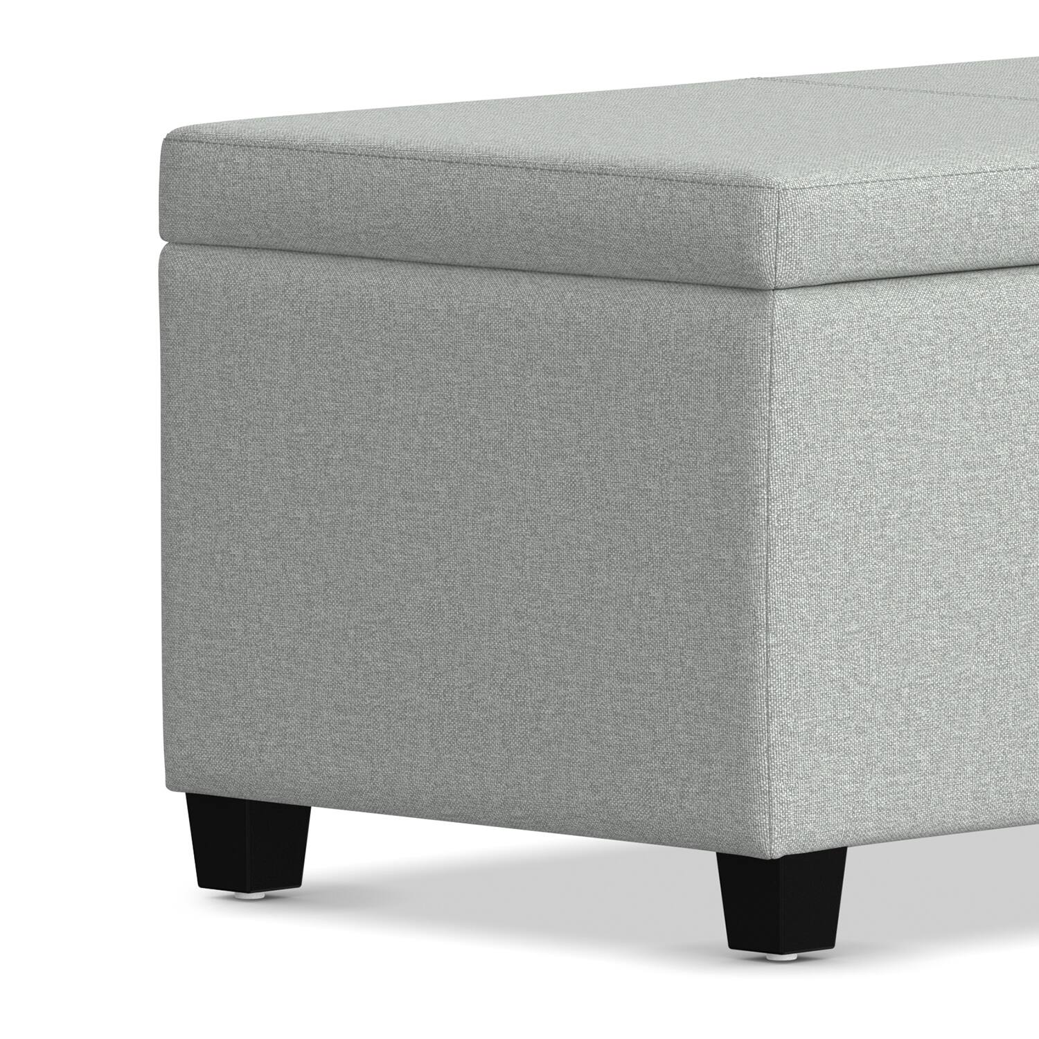 Alt View 4. Simpli Home - Avalon Storage Ottoman Bench - Light Stone Grey.