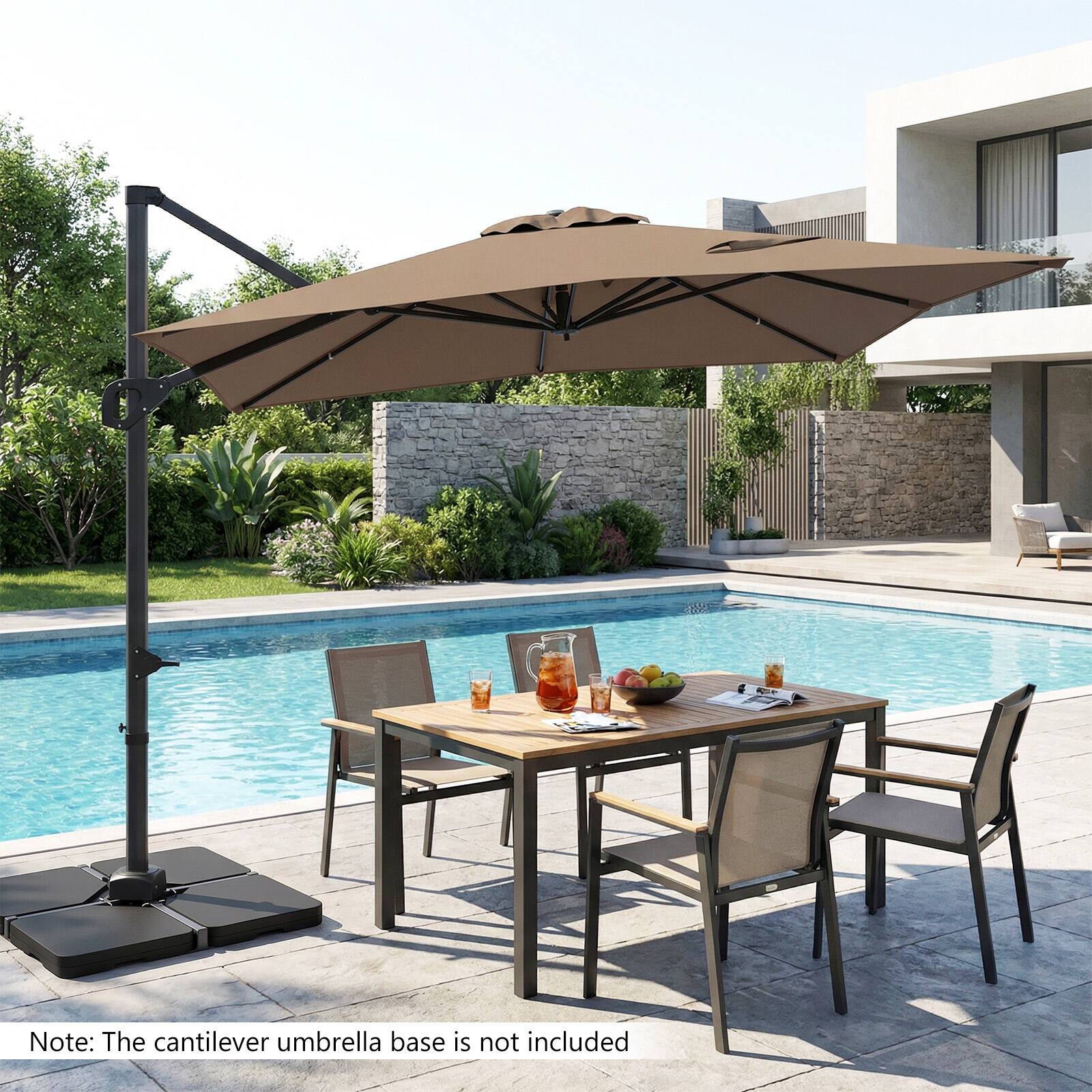 Note: The cantilever umbrella base is not included