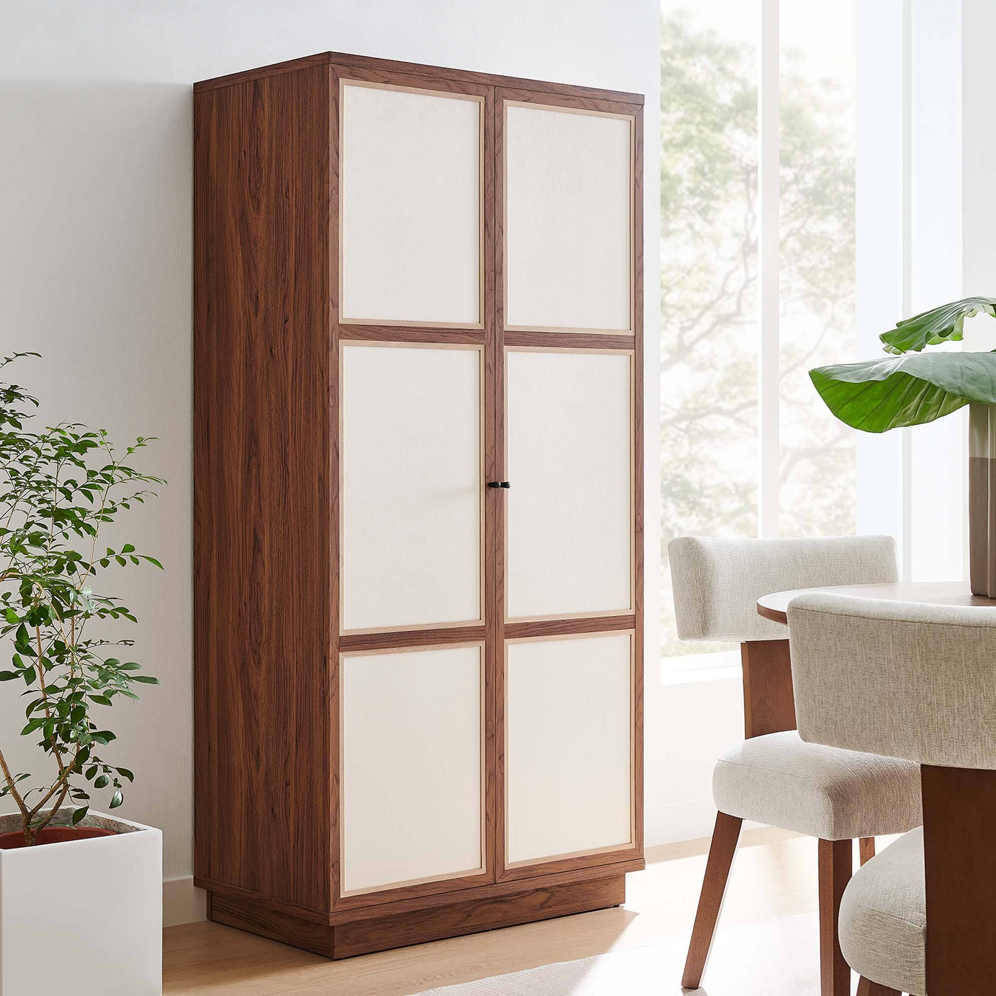 Alt View 2. Modway - Capri 70" Tall Wood Grain Storage Cabinet by Modway - Walnut.