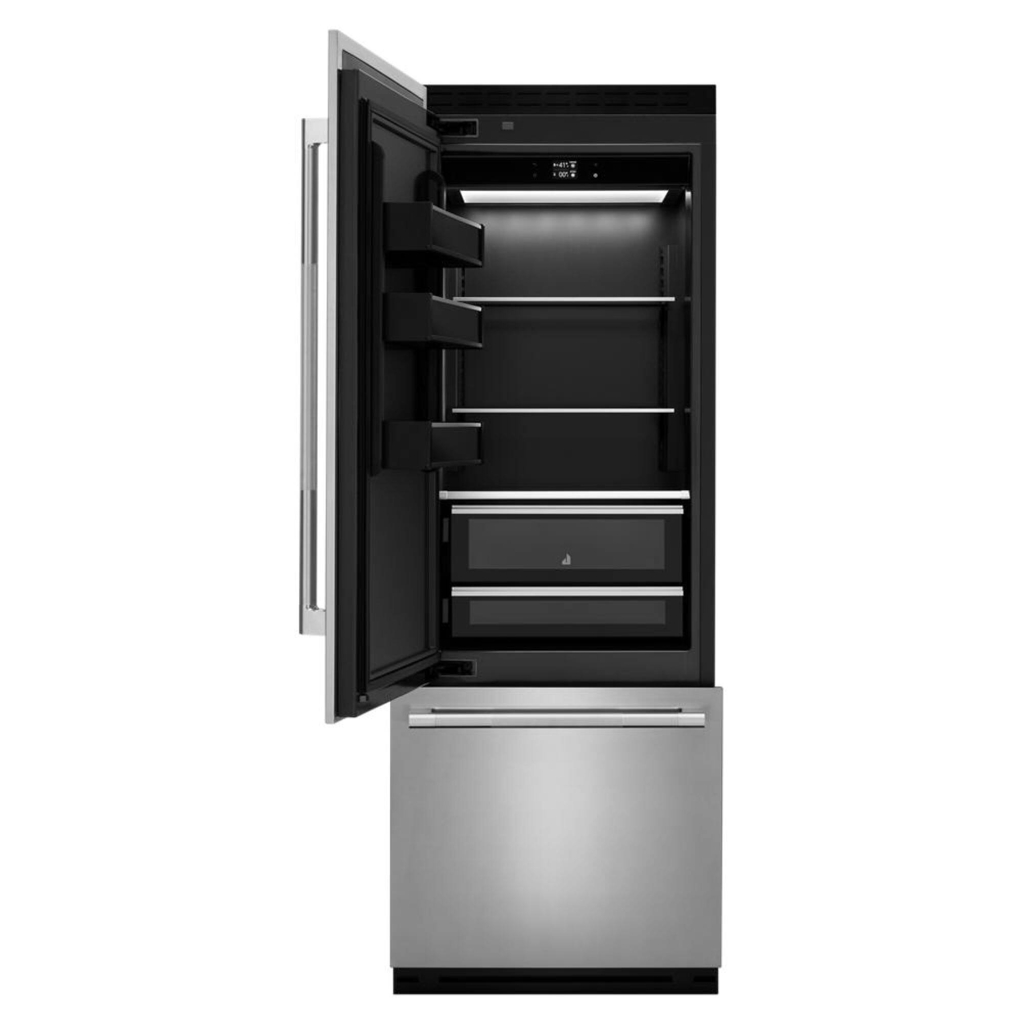 Alt View 1. JennAir - 16.27 Cu. Ft. Bottom-Freezer Refrigerator with Daring Obsidian Finish Interior - Panel Ready.