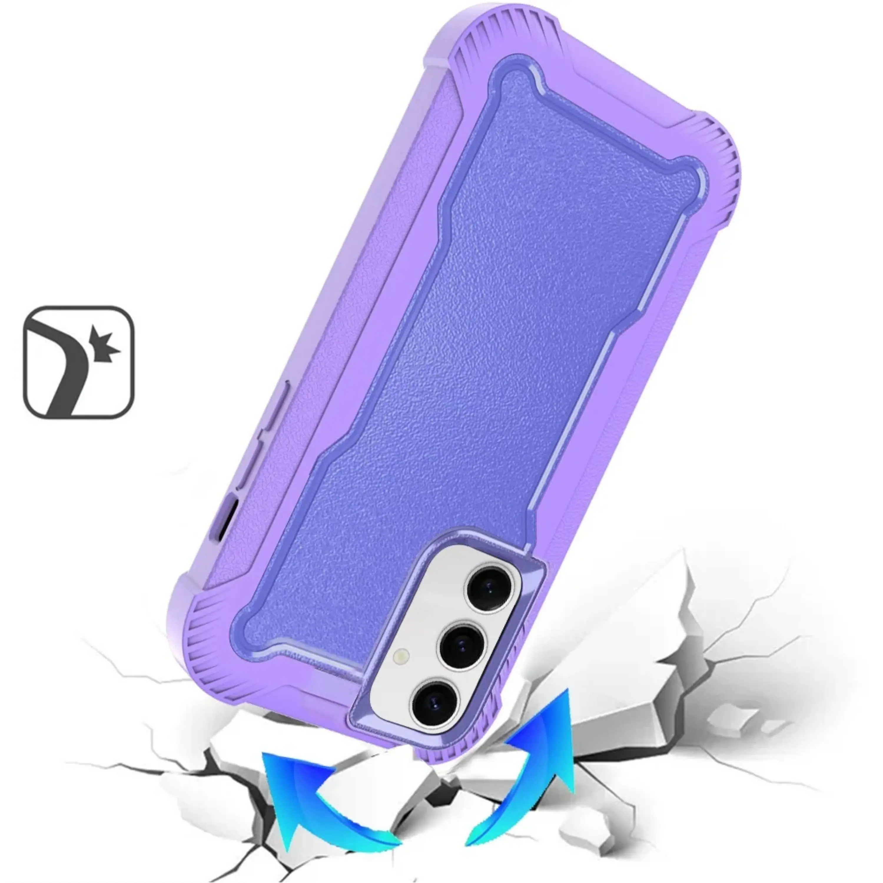Left. Kitcheniva - Shock Absorbent Thick Case For Samsung S25 Plus S24 Plus Rugged Design Purple - Purple.