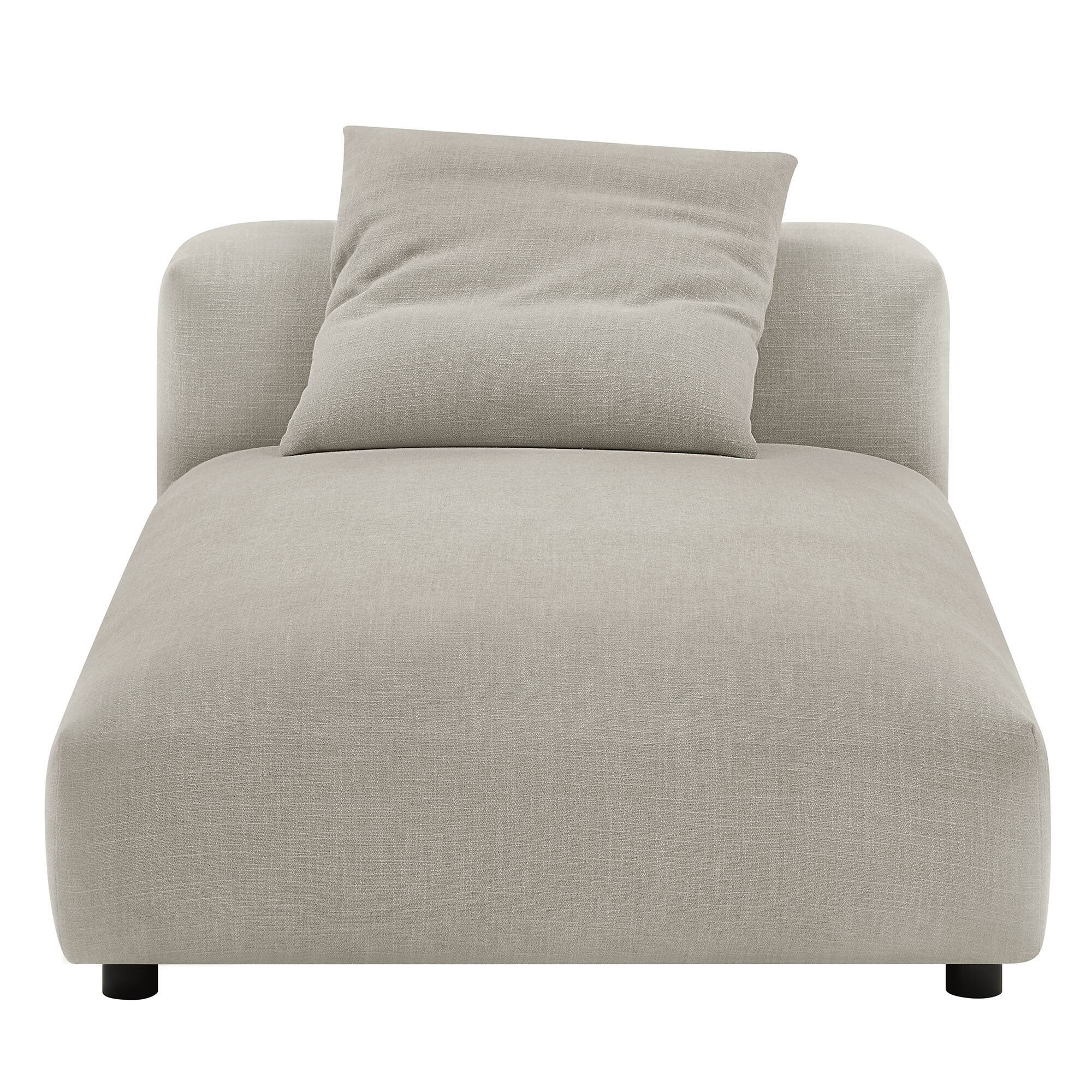 Alt View 5. Modway - Solace Modular Upholstered Fabric Armless Chaise Lounge by Modway - Linen.