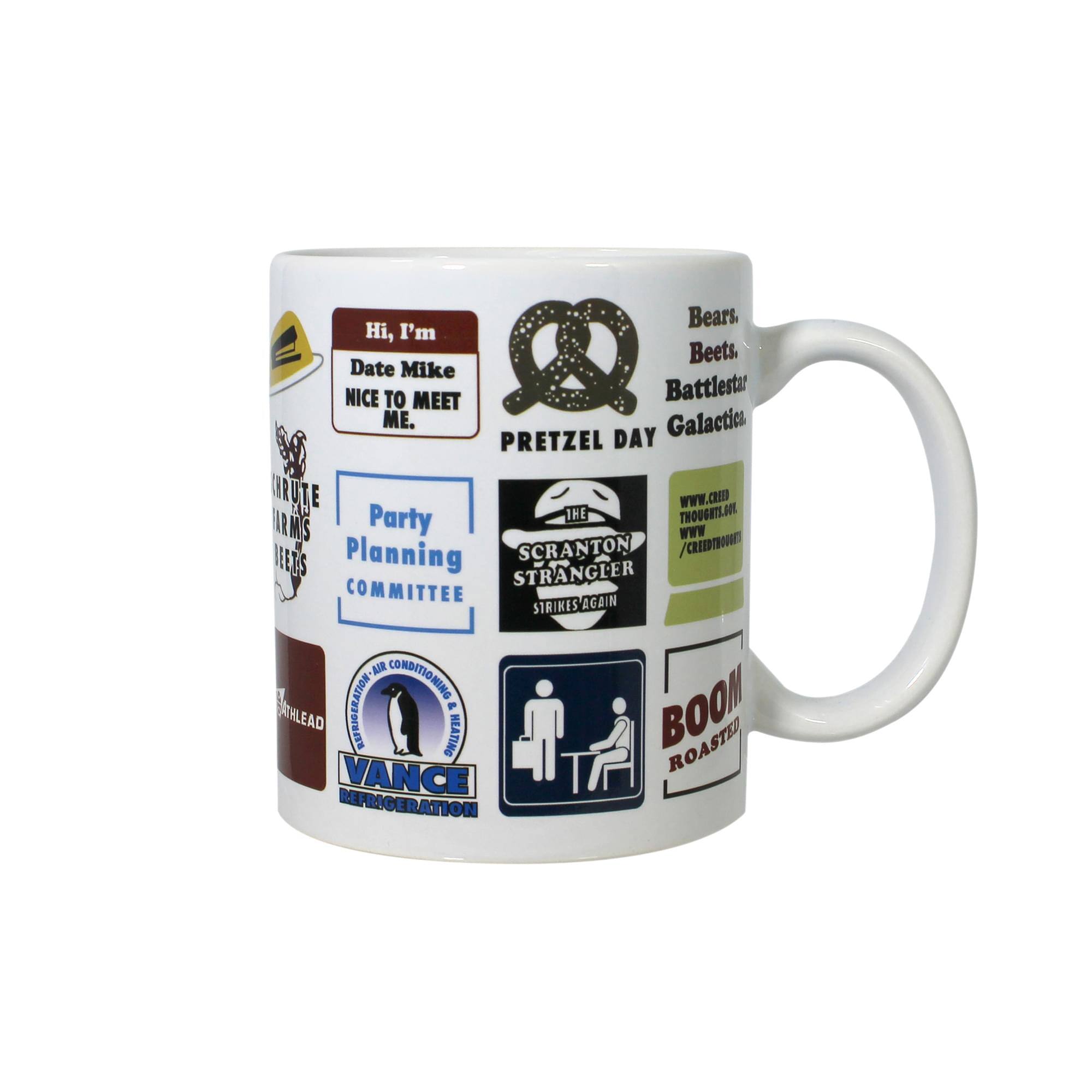 Bears.  
Beets.  
Battlestar Galactica.  

Hi, I'm Q Beets.  
Date Mike  
NICE TO MEET ME.  

PRETZEL DAY  

THE SCRAPTON STRANGLER  
THE THOUGHTS.COM  
WWW.PARTYPLANNING.COM  

Party Planning Committee  

SCRANTON STRIKES AGAIN  

BOOM ROASTED  

ATHLEAD  
VANCE REFRIGERATION