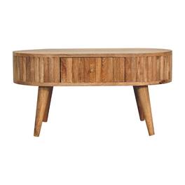 Artisan Furniture - Solid Wood Stripe Coffee Table, 2 Drawers, Light - Brown