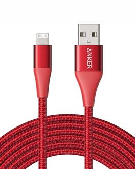 Anker - Powerline+ II, USB A to Lightning Cable - Red