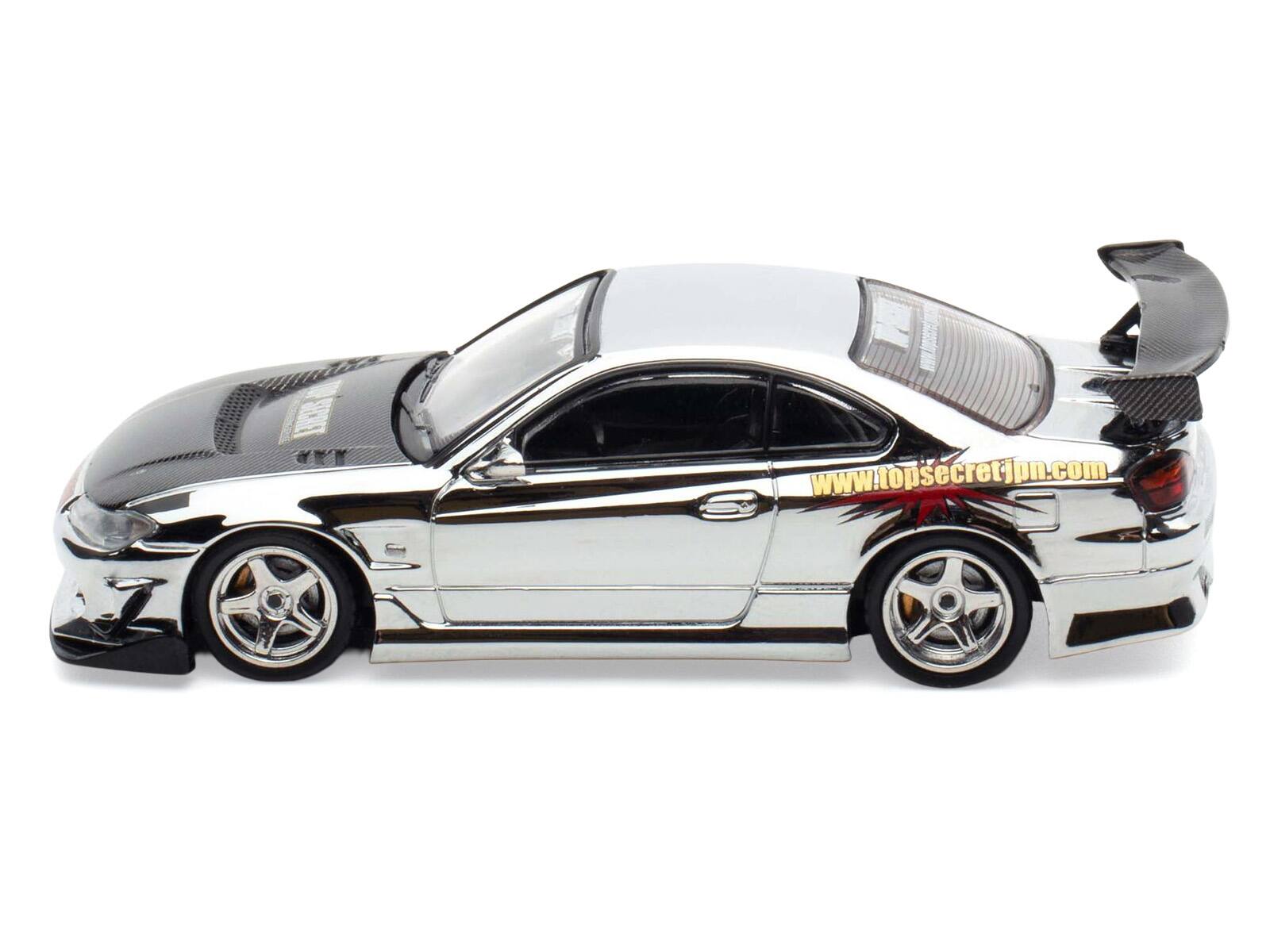 Alt View 2. Inno Models - Nissan Silvia (S15) RHD Chrome w/Carbon Hood "Tokyo Auto Salon Kuala Lumpur 2025 Event Ed" 1/64 Model Car by Inno Models.