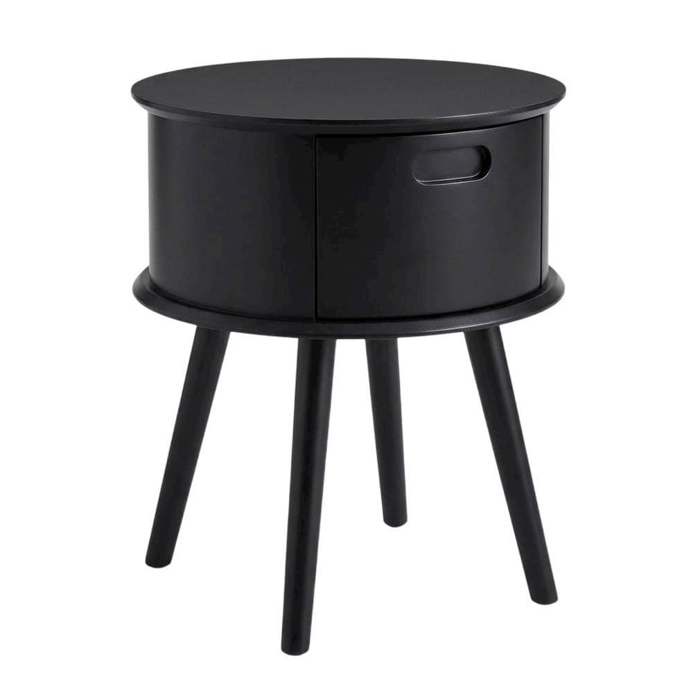 FurniFact - Black Bedroom Nightstand with Modern Design and Durable Construction - Brown