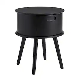 FurniFact - Black Bedroom Nightstand with Modern Design and Durable Construction - Brown