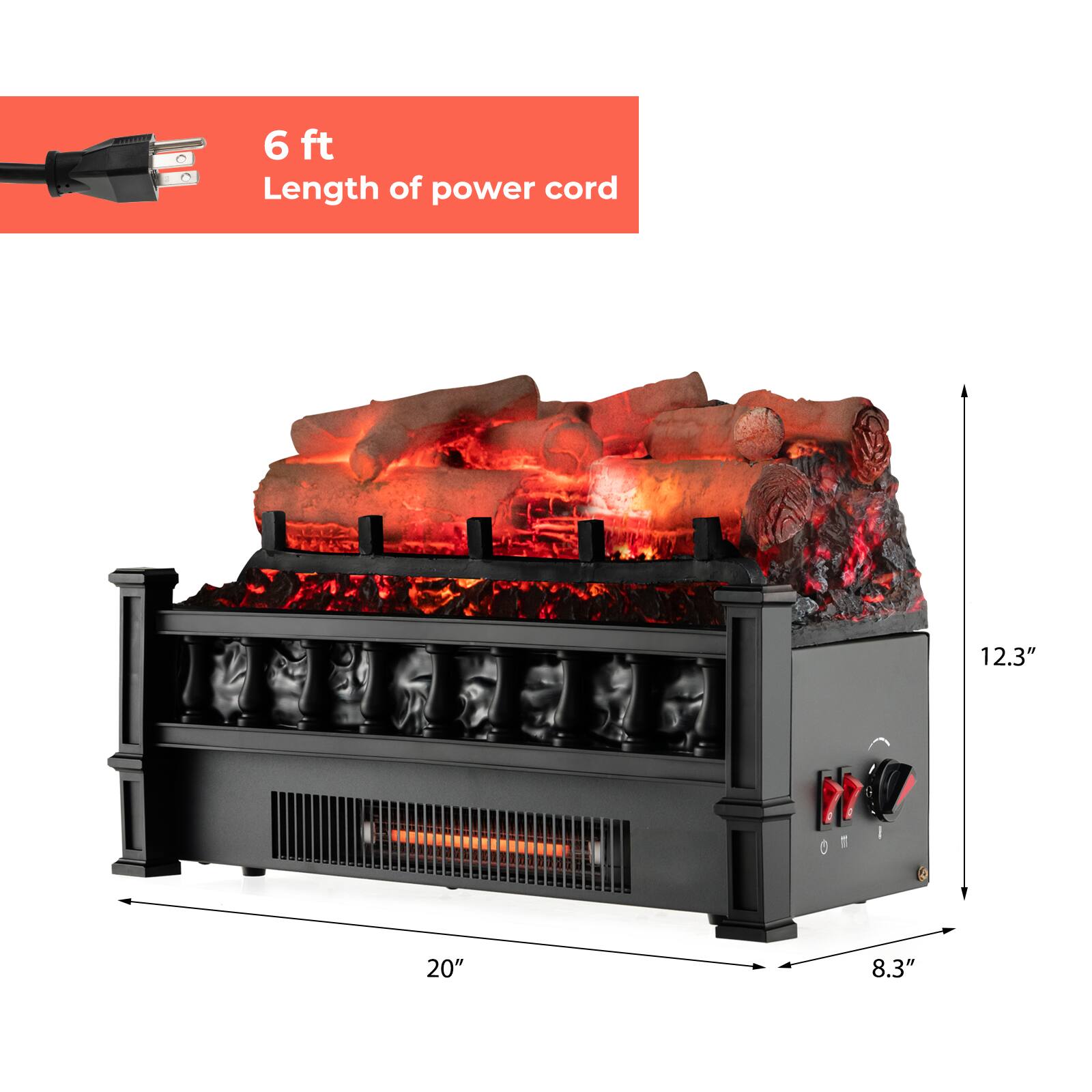 6 ft Length of power cord
12.3"
20"
8.3"