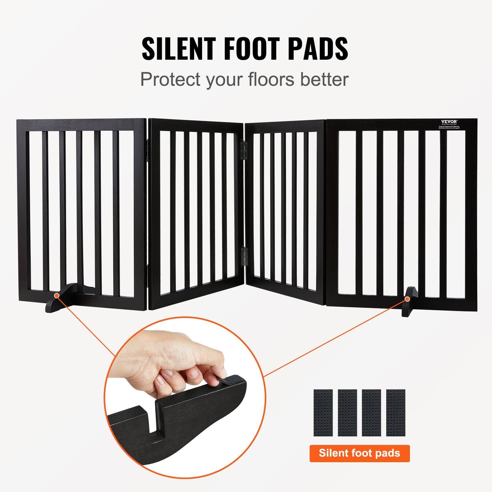Silent Foot Pads protect your floors better. Veyor AR Silent Foot Pads.
