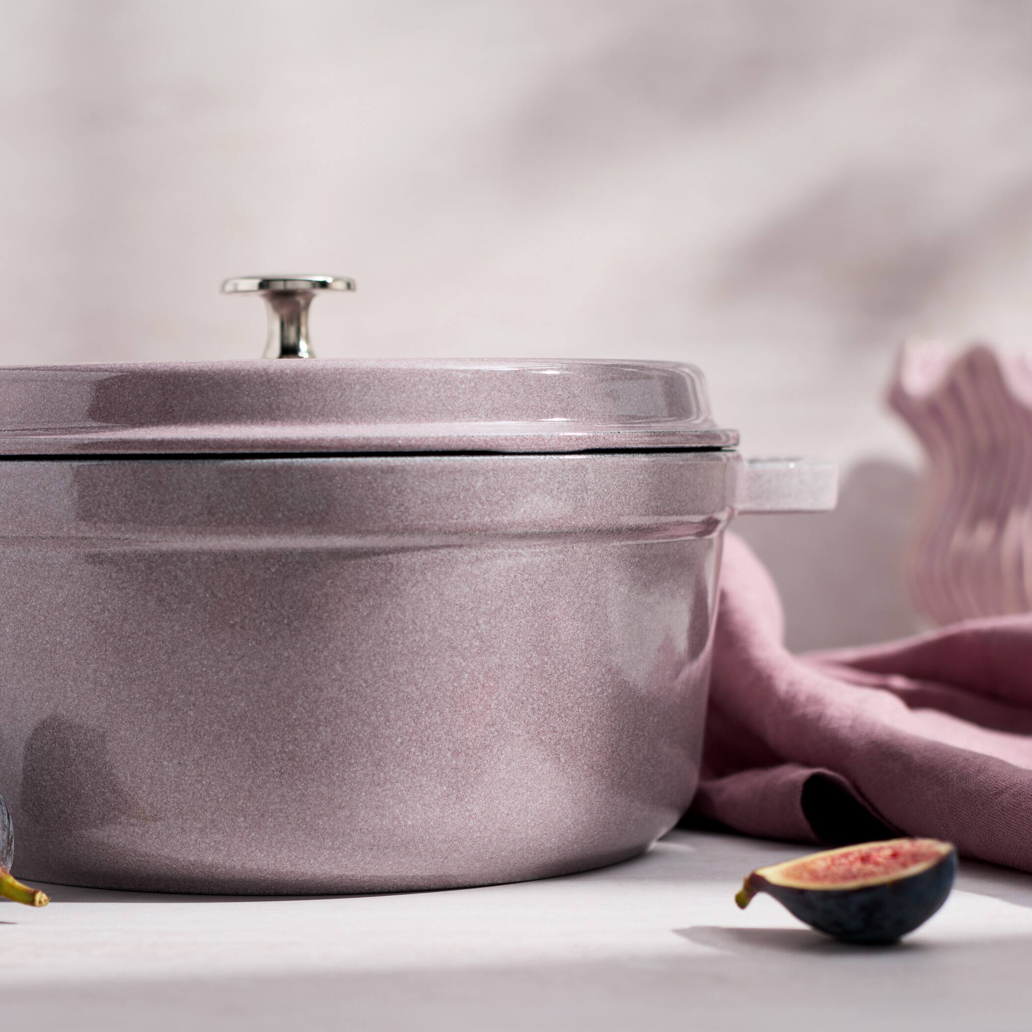 Alt View 3. Staub - Staub Cast Iron Round Dutch Oven, Made in France, 4-qt, Lilac - Lilac.
