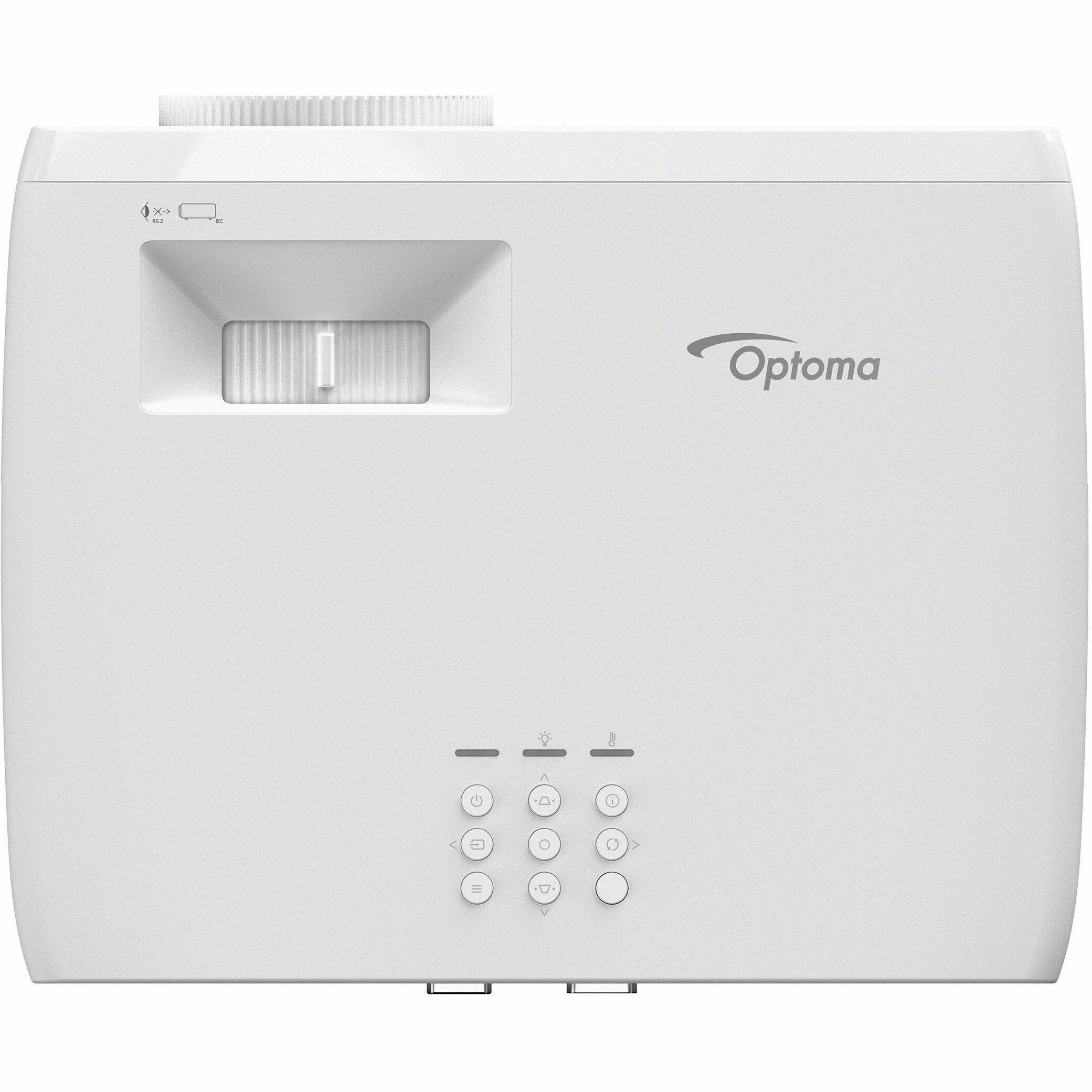 Alt View 4. Optoma - Optoma DuraCore ZH400 3D DLP Projector - 16:9 - Desktop, Ceiling Mountable - White - High Dynamic Range (HDR) - 1920 x - White.