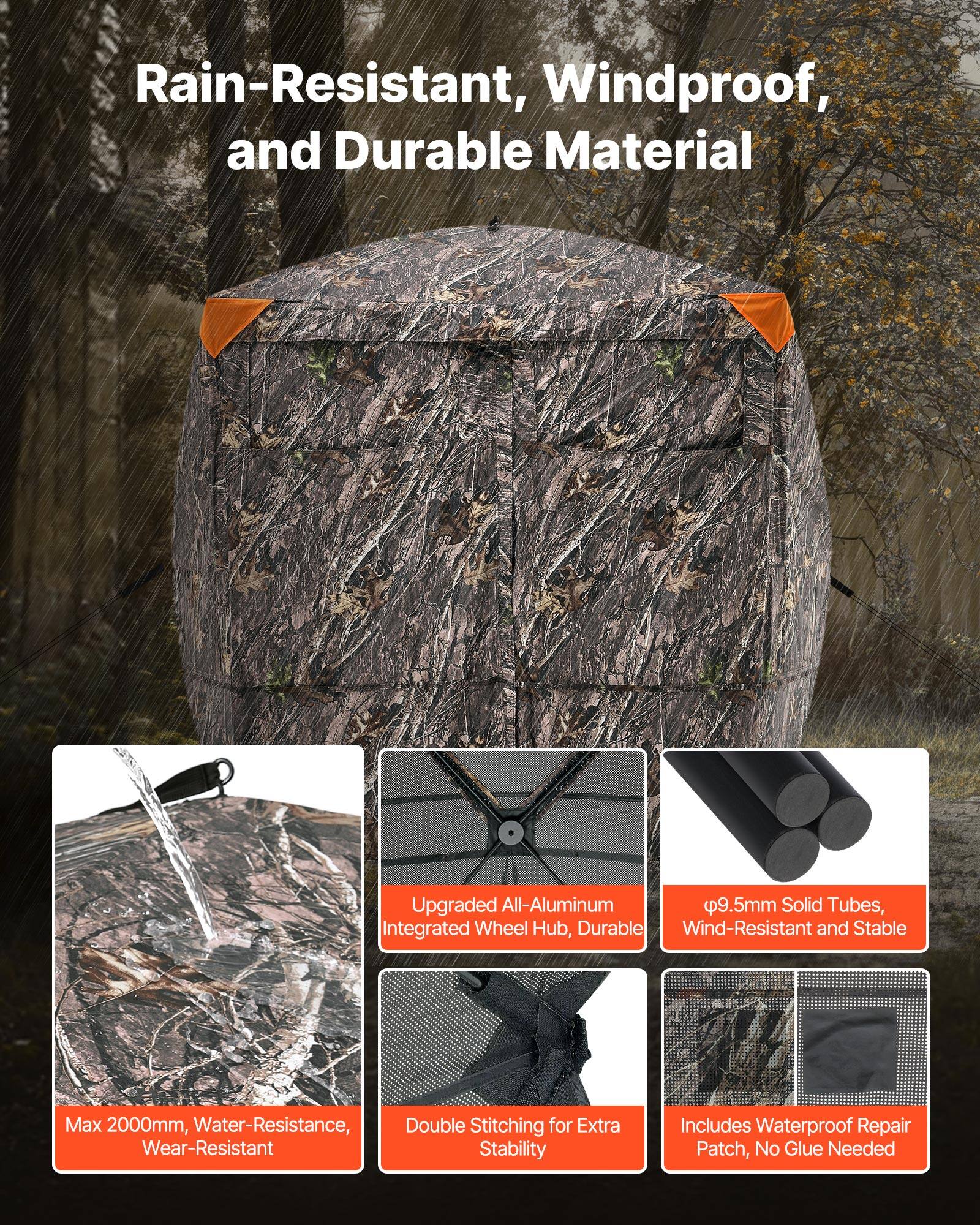 Rain-Resistant, Windproof, and Durable Material

- Upgraded All-Aluminum Integrated Wheel Hub, Durable
- φ9.5mm Solid Tubes, Wind-Resistant and Stable
- Max 2000mm, Water-Resistance, Wear-Resistant
- Double Stitching for Extra Stability
- Includes Waterproof Repair Patch, No Glue Needed