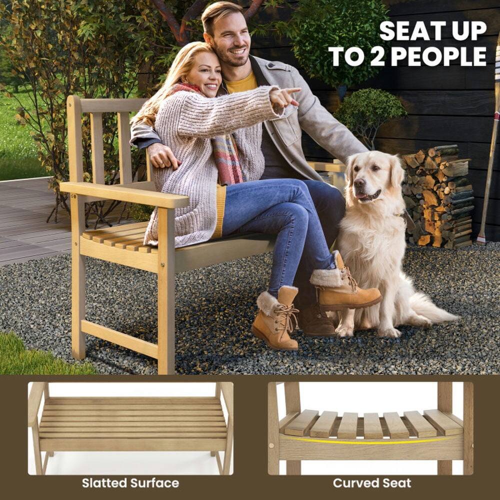 SEAT UP TO 2 PEOPLE

Slatted Surface

Curved Seat