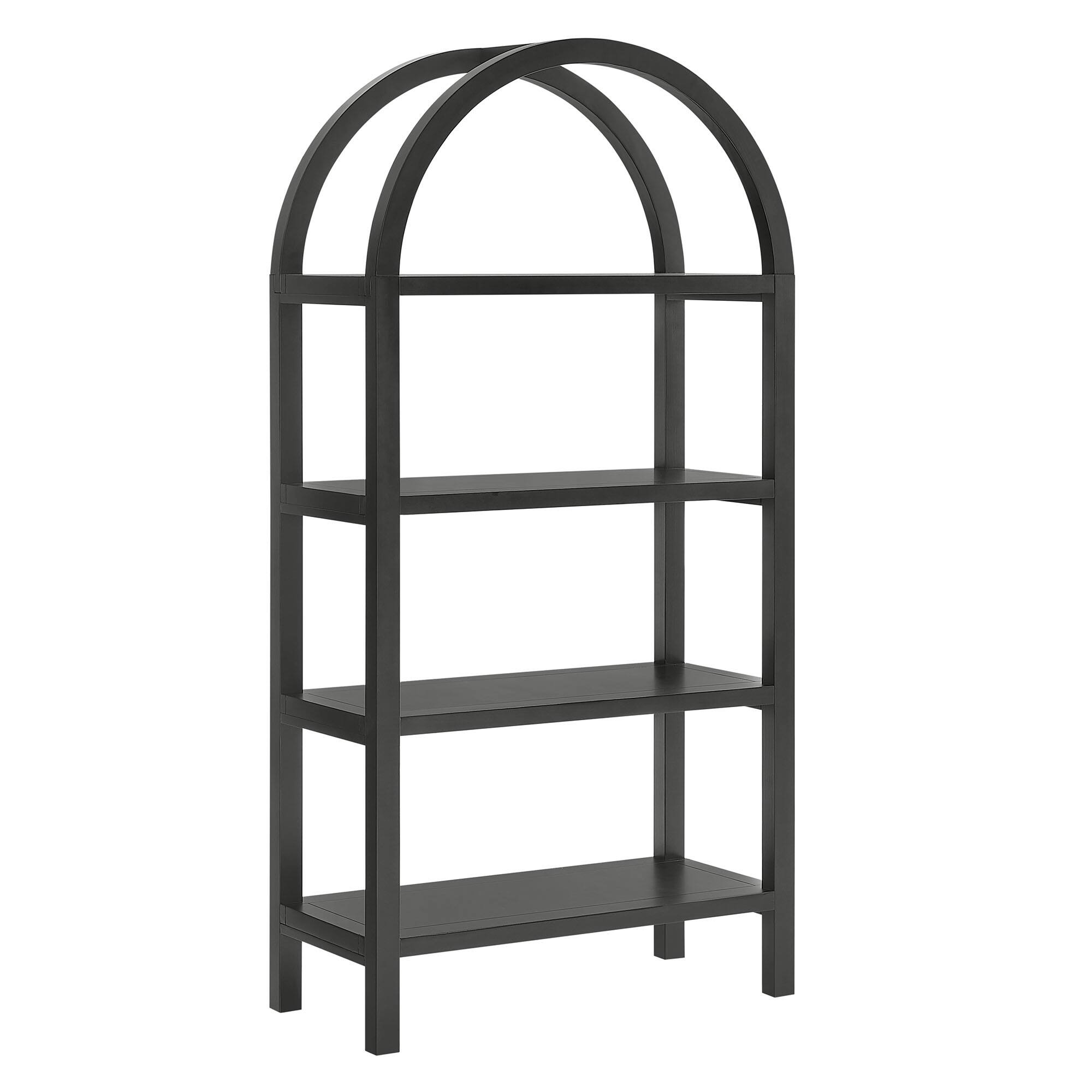 Angle. Modway - Vexley 60 Inch Arched Bookshelf by Modway - Black.