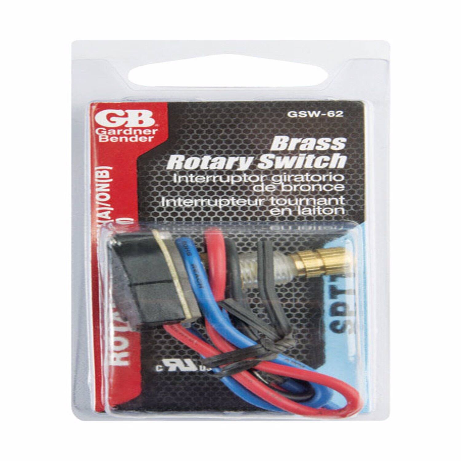 GSW-62 GB Gardner Bender Brass Rotary Switch Interruptor giratorio de bronce (AJ/ON/B) Interrupteur tournant en laiton