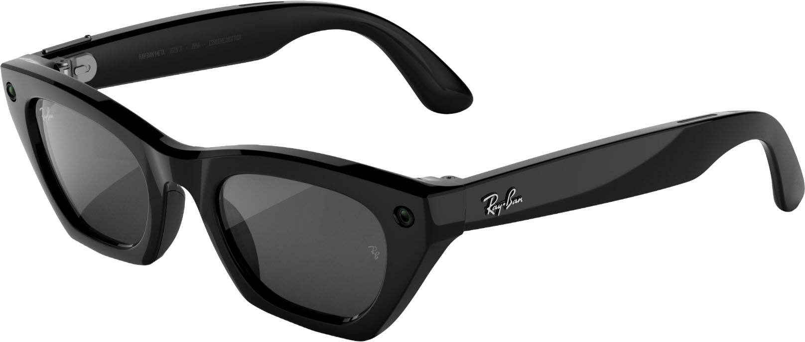 Front. Ray-Ban Meta - (Gen 3) Zena - AI Glasses with Camera - Grey Lenses - Shiny Black.