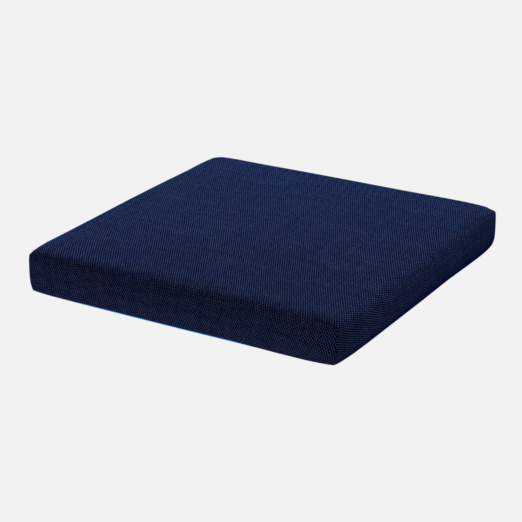Left. KERDOM - 2 inches Thick 32D Memory Foam Wheelchair Seat Cushion - 17"×17"×2", Pressure Relief, Electric Wheelchair Accessories - Navy Blue.