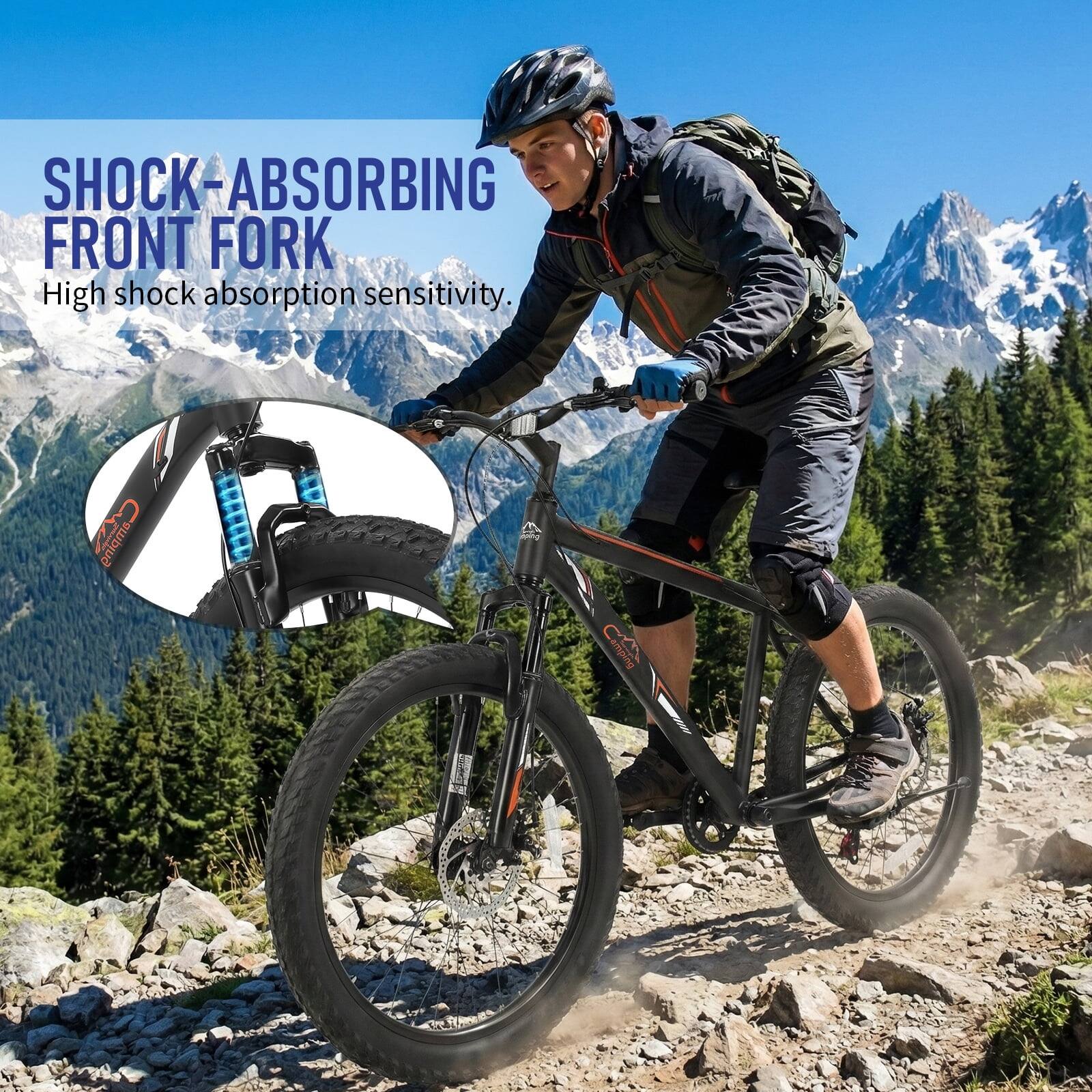 SHOCK-ABSORBING FRONT FORK  
High shock absorption sensitivity.