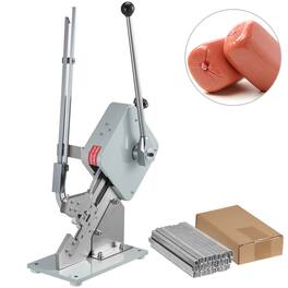 VEVOR - Manual U-shape Sausage Clipper Clipping Machine Food Clipping Maker for Sausage Packing Sealing with 1 Box of Buckles - Silver